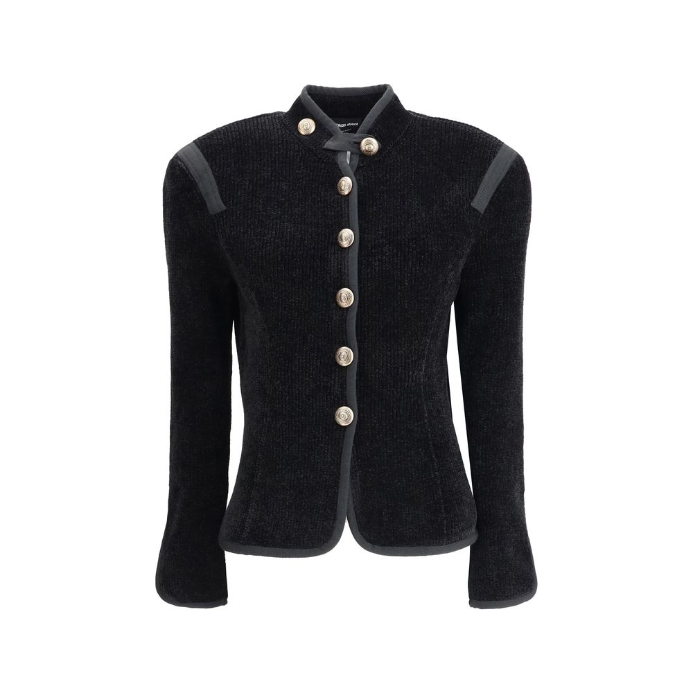 Armani Silk Giorgio Blazer with Decorative Metal Shank Buttons Glam Steals