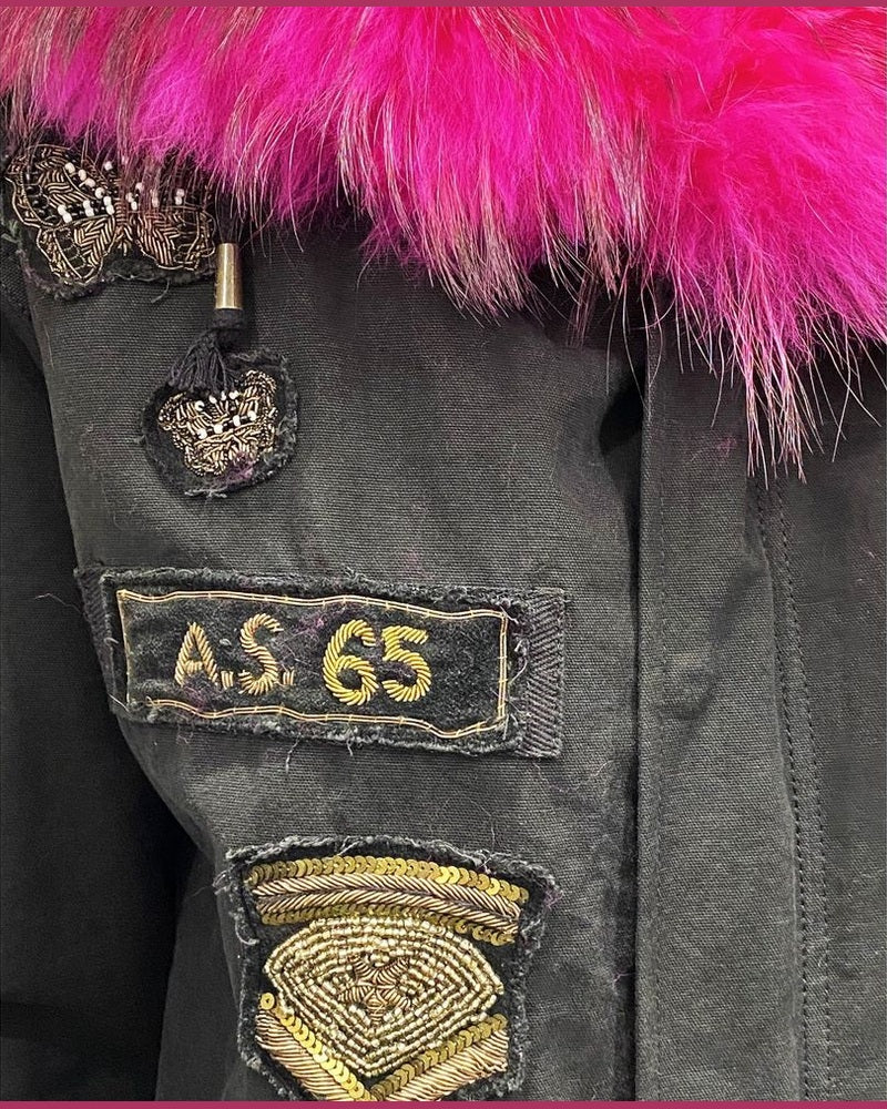 As65 Black Cotton Parka Glam Steals