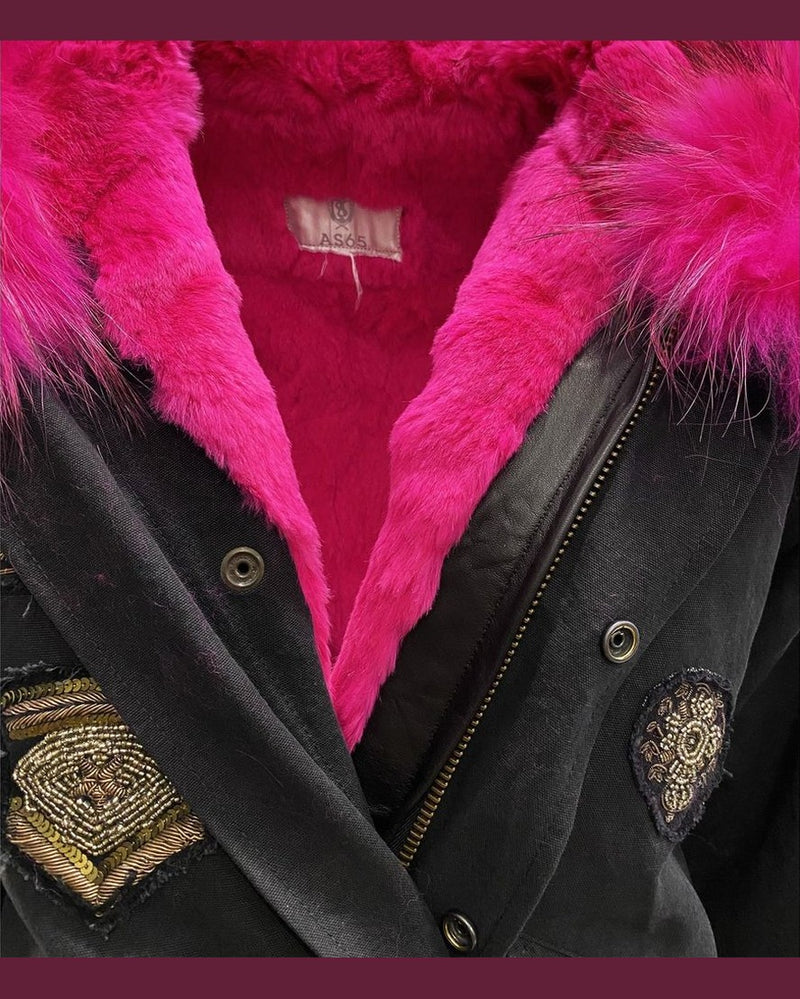 As65 Black Cotton Parka Glam Steals