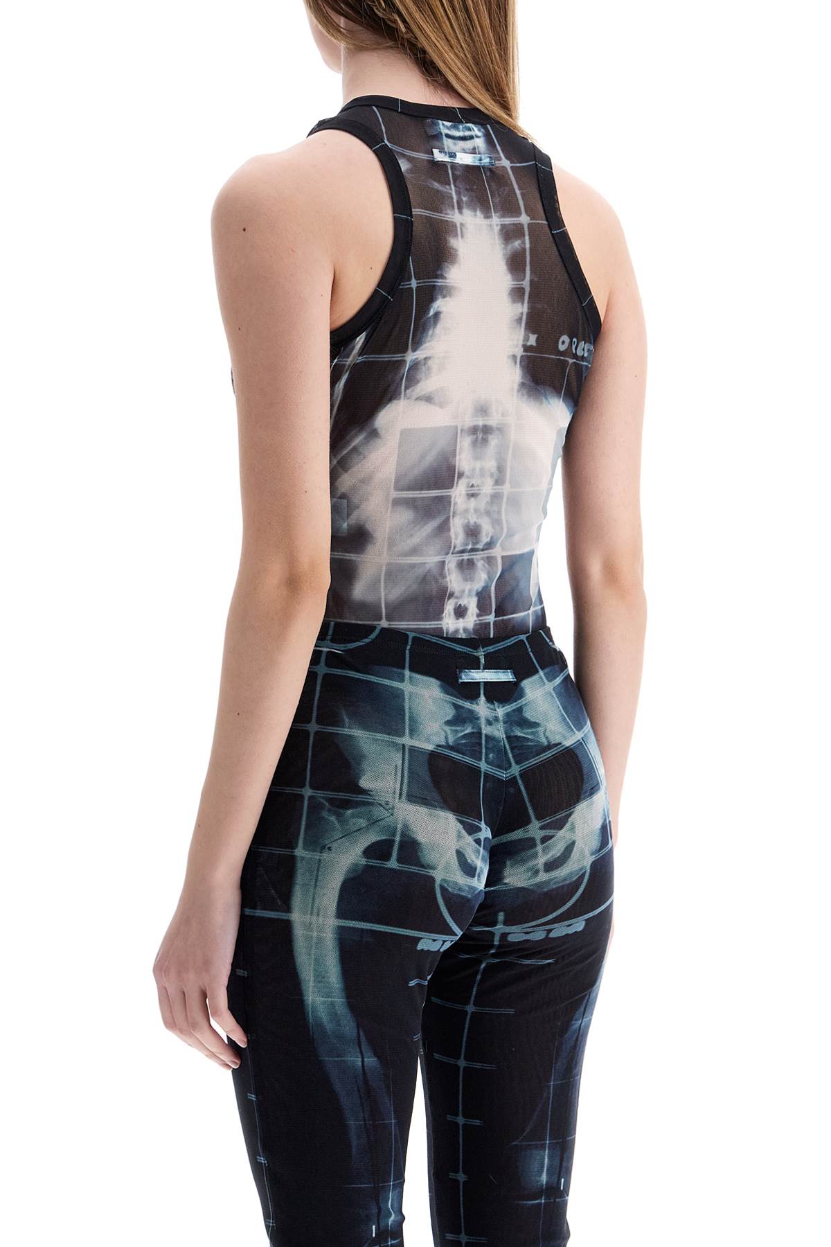Jean Paul Gaultier Body In Polyamide With X-Ray Black Print
