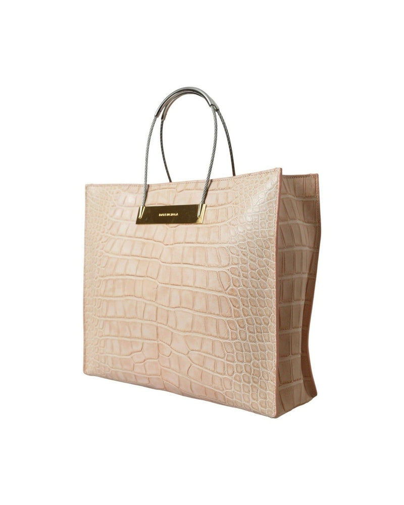 Balenciaga Alligator Leather Chic Tote Pink Bag Glam Steals