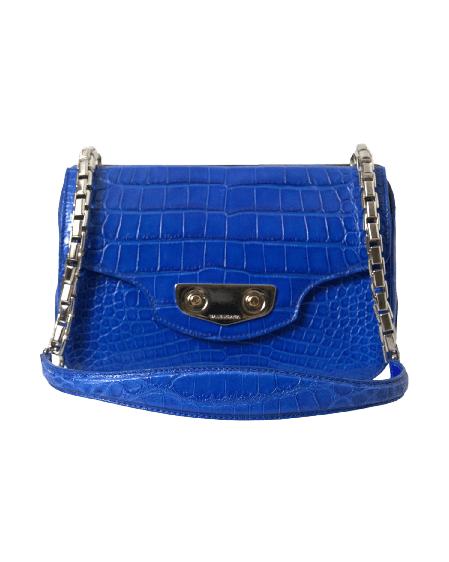 Balenciaga Alligator Blue Skin Mini Shoulder Bag - Elegant Glam Steals