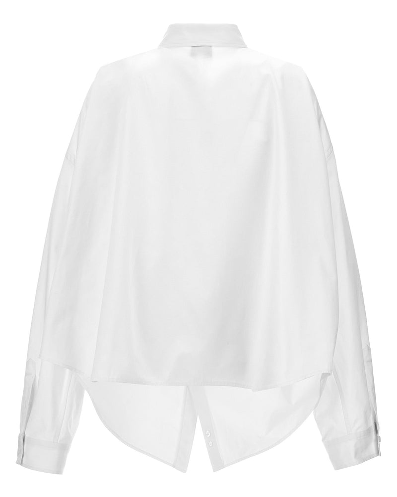 Balenciaga Asymmetric Shirt with Logo Embroidery Glam Steals