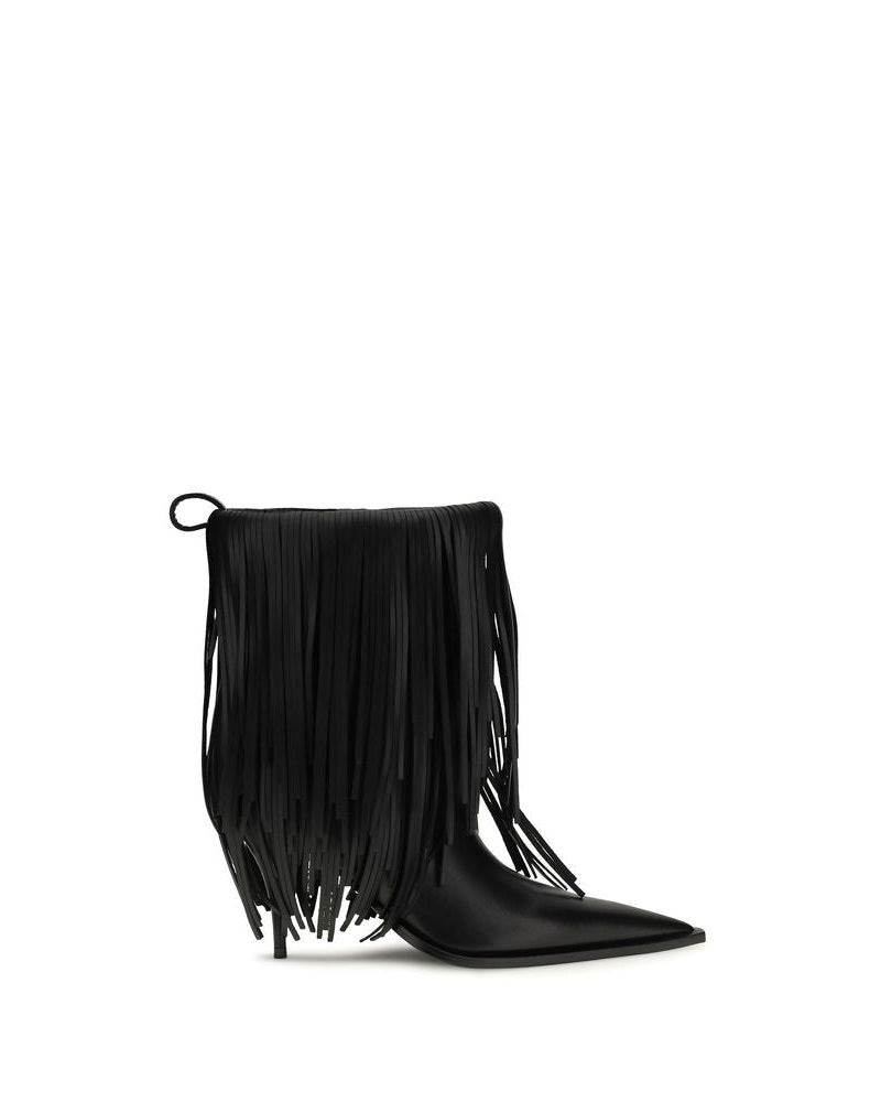 Balenciaga Black Calf Leather Bos Taurus Ankle Boots 