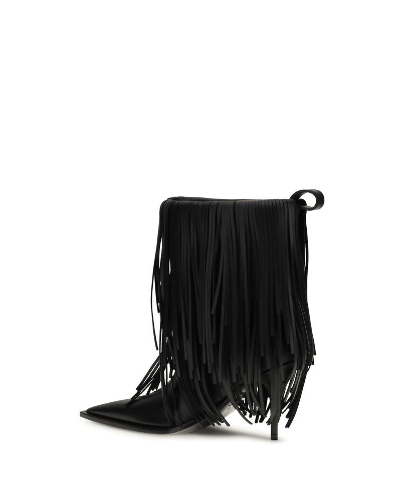 Balenciaga Black Calf Leather Bos Taurus Ankle Boots 