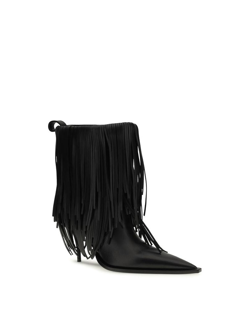 Balenciaga Black Calf Leather Bos Taurus Ankle Boots 