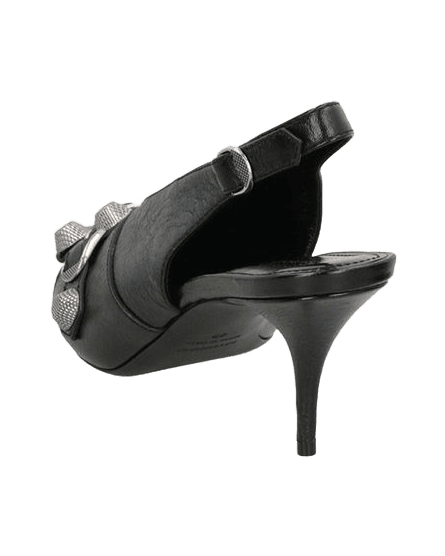 Balenciaga Black Calfskin Buckle Detail Heels Glam Steals
