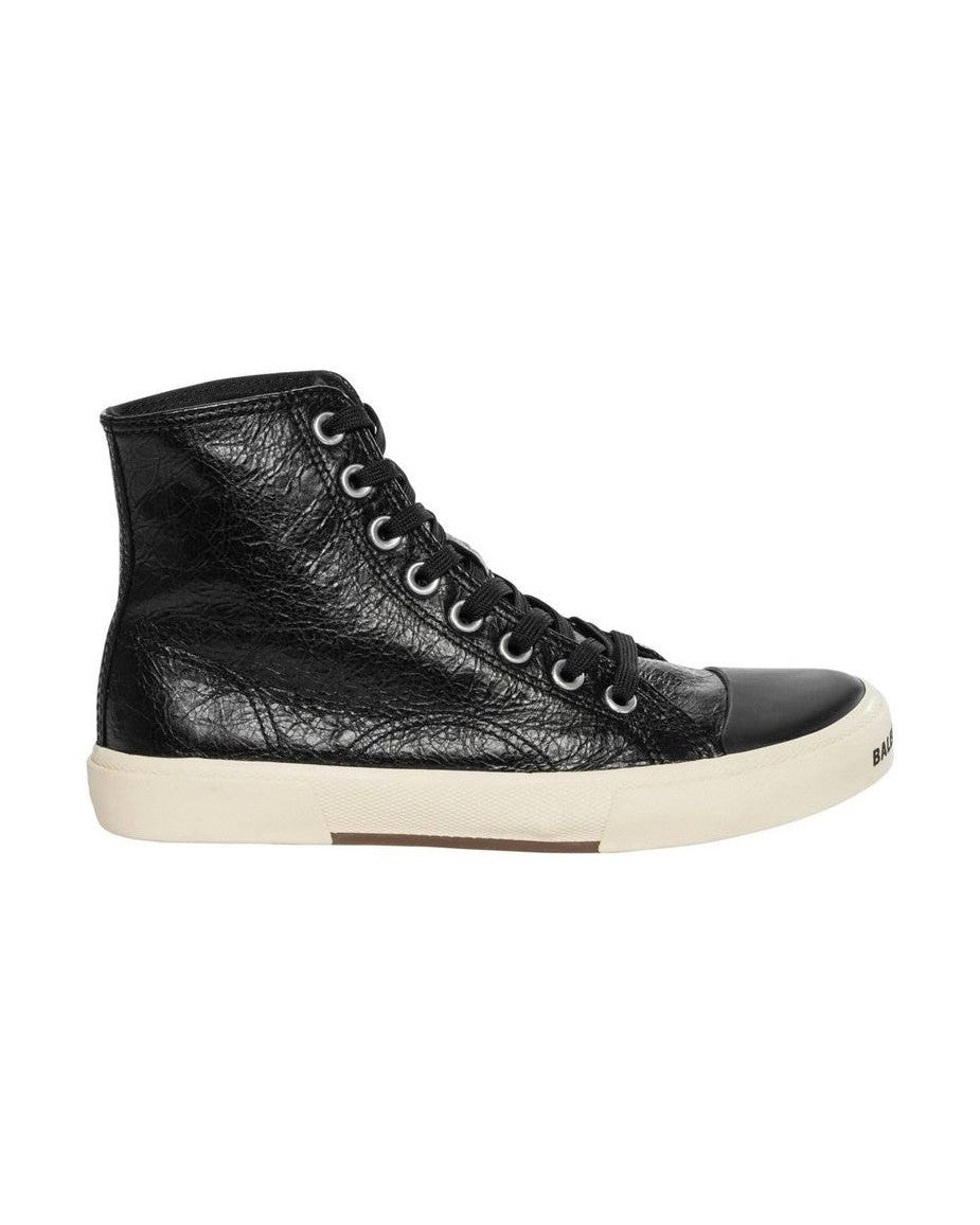 Balenciaga Black Calfskin High Top Sneakers Glam Steals