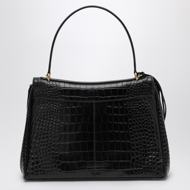 Balenciaga Black Cocco Print Calfskin Medium Rodeo Bag Glam Steals
