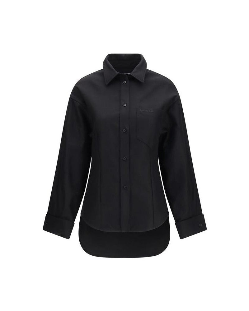 Balenciaga Black Cotton Dress Shirt Glam Steals