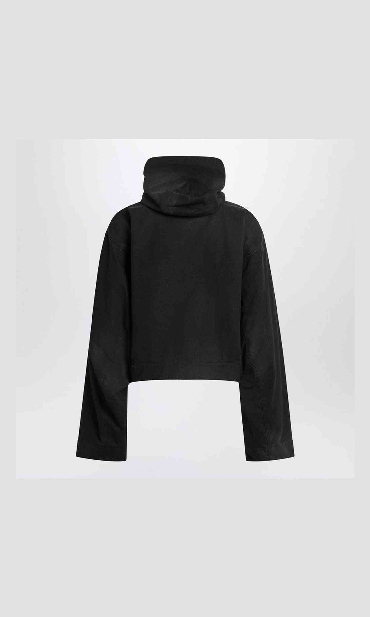 Balenciaga Black Cropped Jacket with Hood Glam Steals