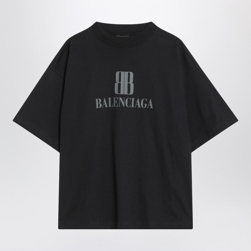 Balenciaga Black Faded Nano Bb Medium Fit T-shirt Glam Steals