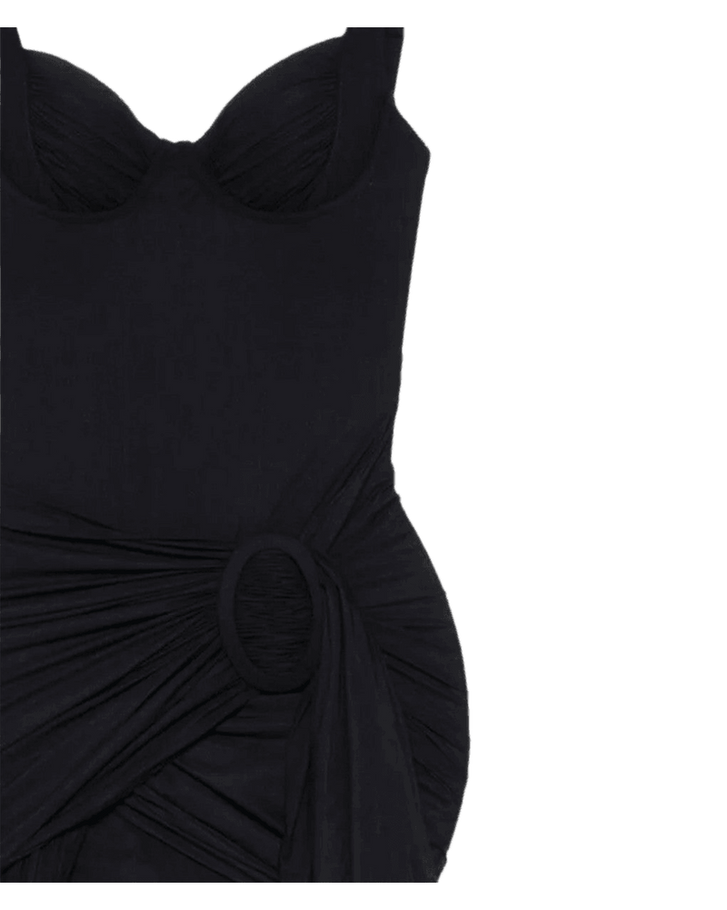 Balenciaga Black Jersey Draped Mini Dress Glam Steals