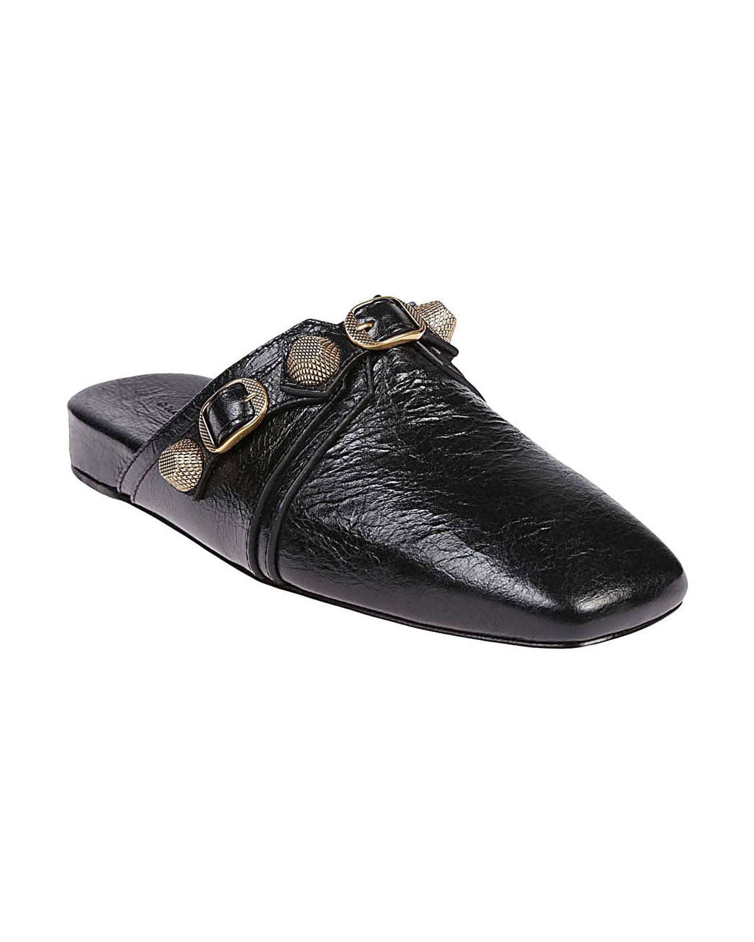 Balenciaga Black Leather Cozy Cagole Mules Glam Steals
