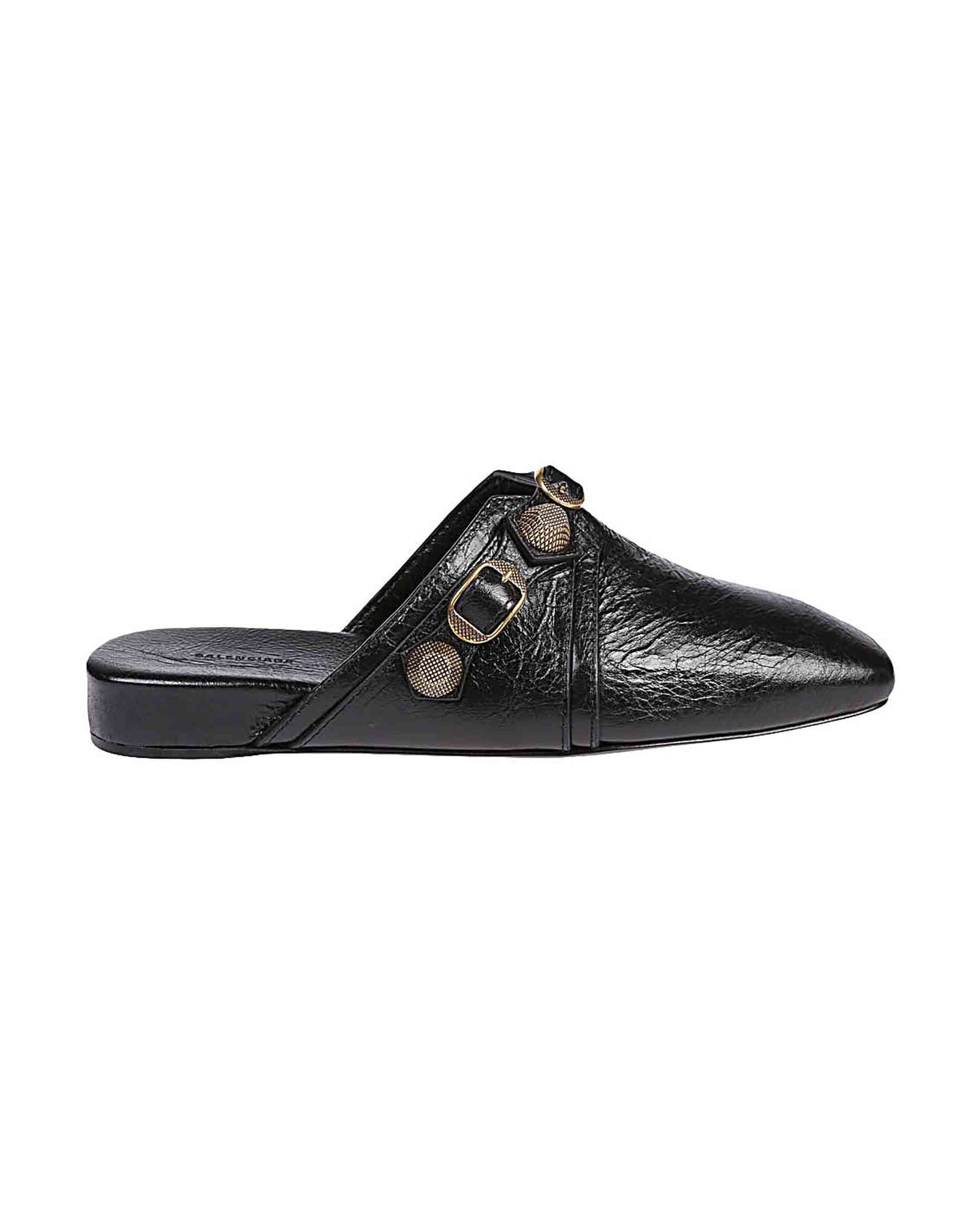 Balenciaga Black Leather Cozy Cagole Mules Glam Steals
