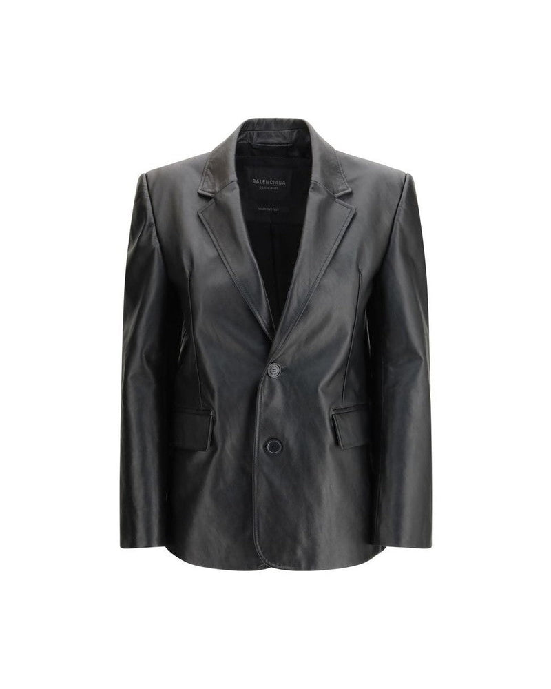 Balenciaga Black Leather Jacket Glam Steals