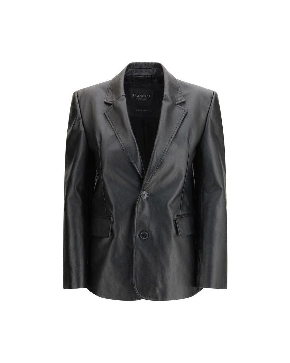 Balenciaga Black Leather Jacket 