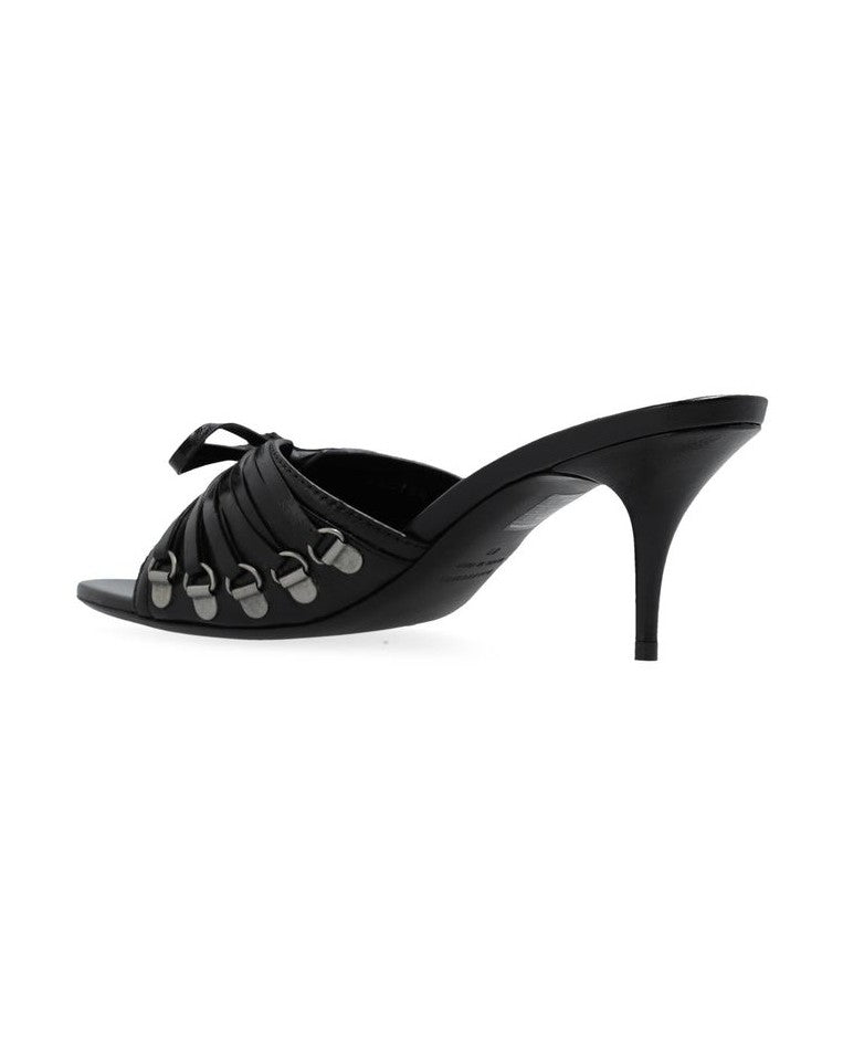 Balenciaga Black Leather Lamb Stiletto Heel Sandals Glam Steals