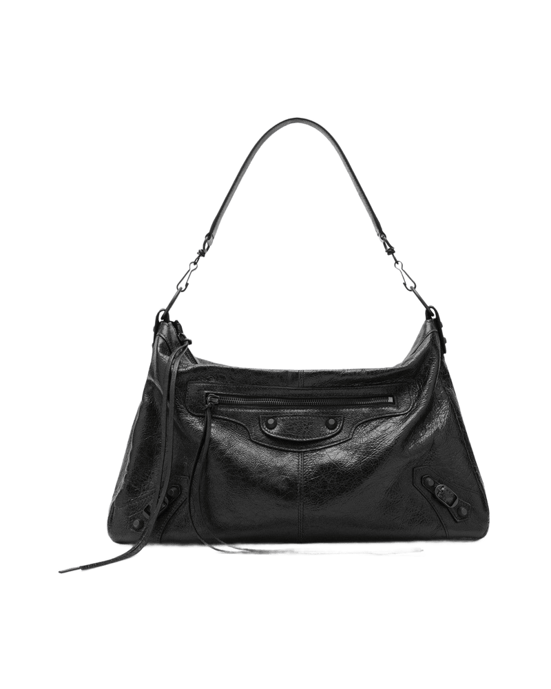 Balenciaga Black Leather Medium Le City Moto Bag Glam Steals