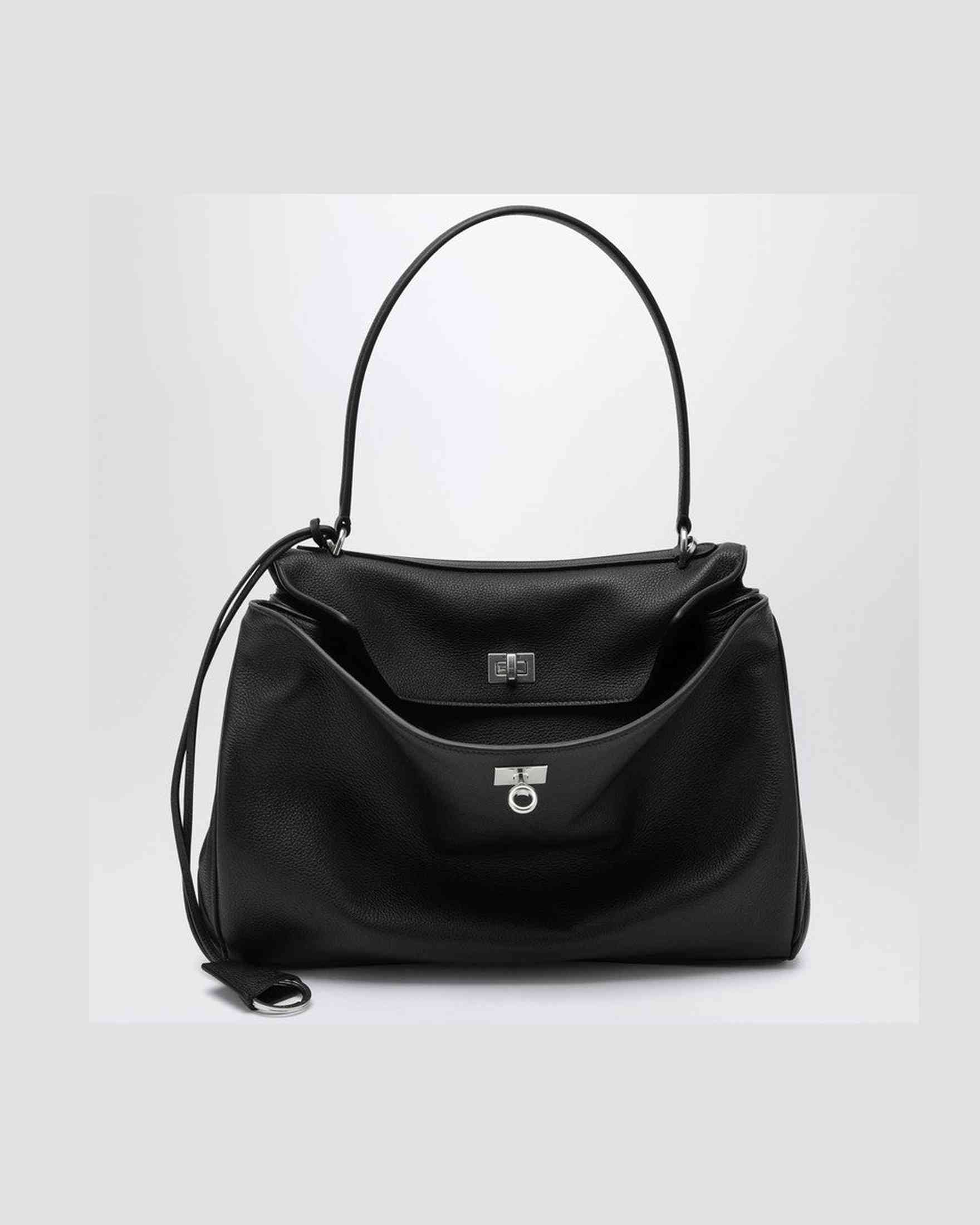 Balenciaga Black Medium Rodeo Bag in Hammered Calfskin Glam Steals