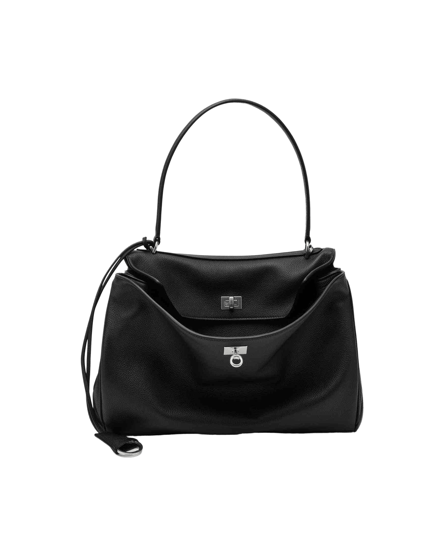 Balenciaga Black Medium Rodeo Bag In Hammered Calfskin Glam Steals