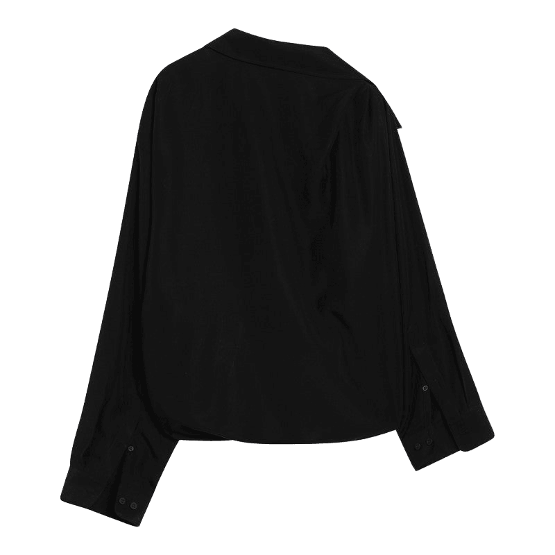 Balenciaga Black One Shoulder Shirt in Poplin Glam Steals