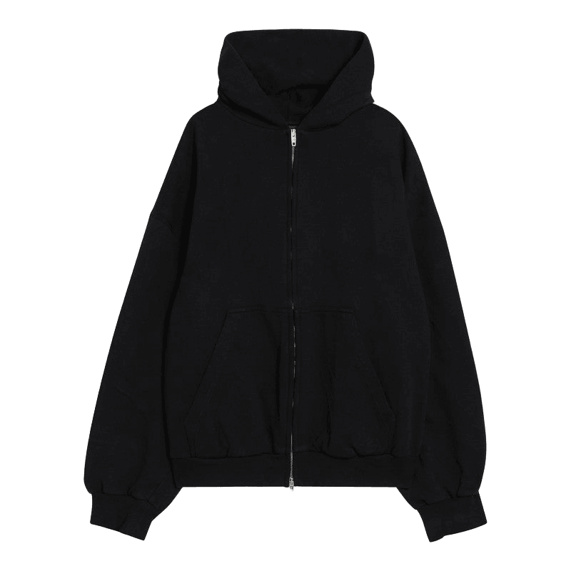 Balenciaga Black Washed Flipped Uni Regular Fit Zip Hoodie Glam Steals