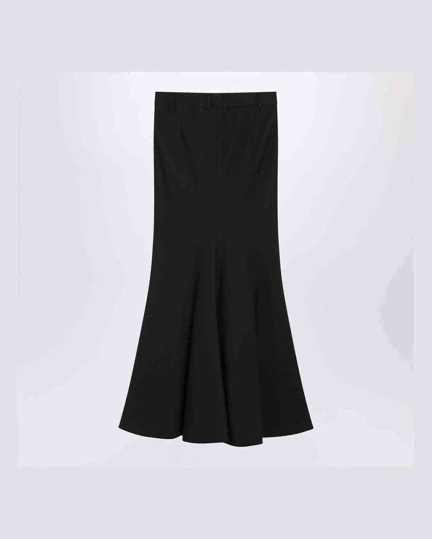 Balenciaga Black long wool skirt Glam Steals