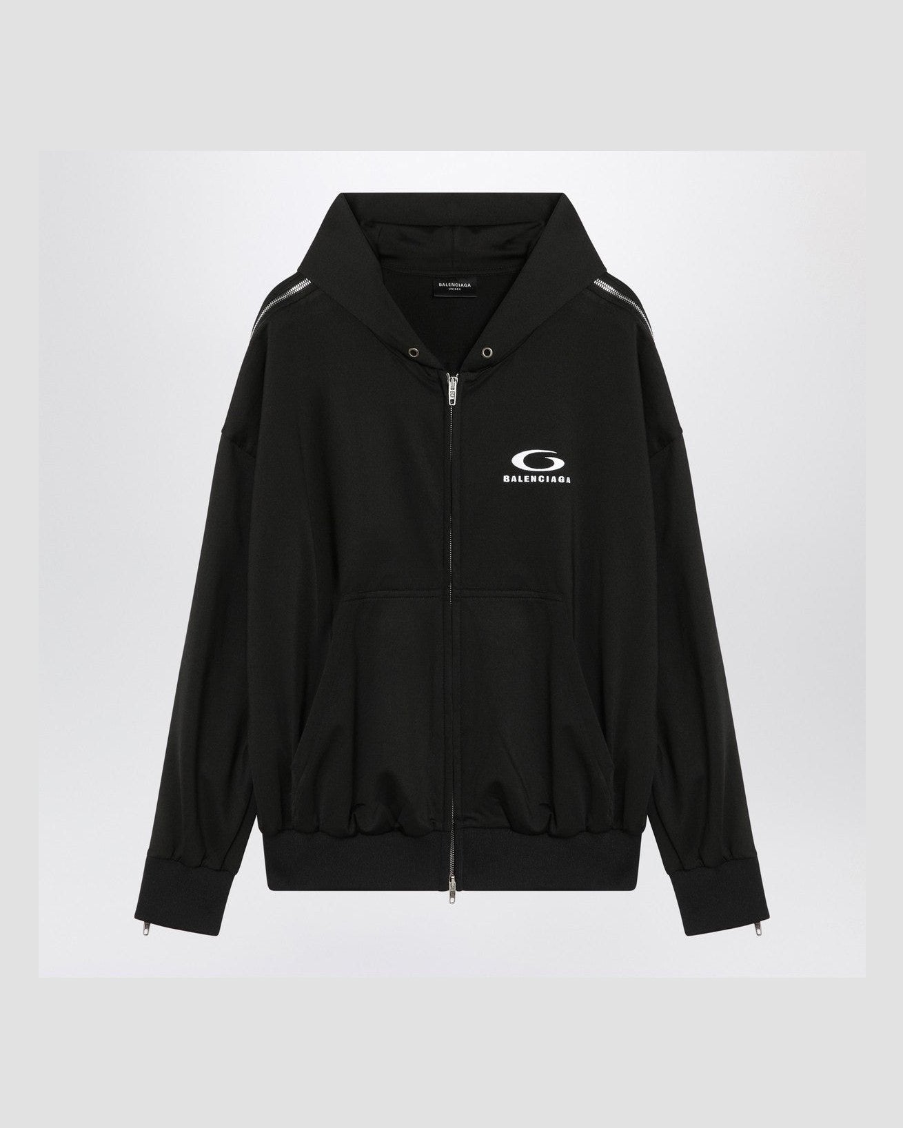 Balenciaga Black zip-up sweatshirt Loop Sports Icon Glam Steals