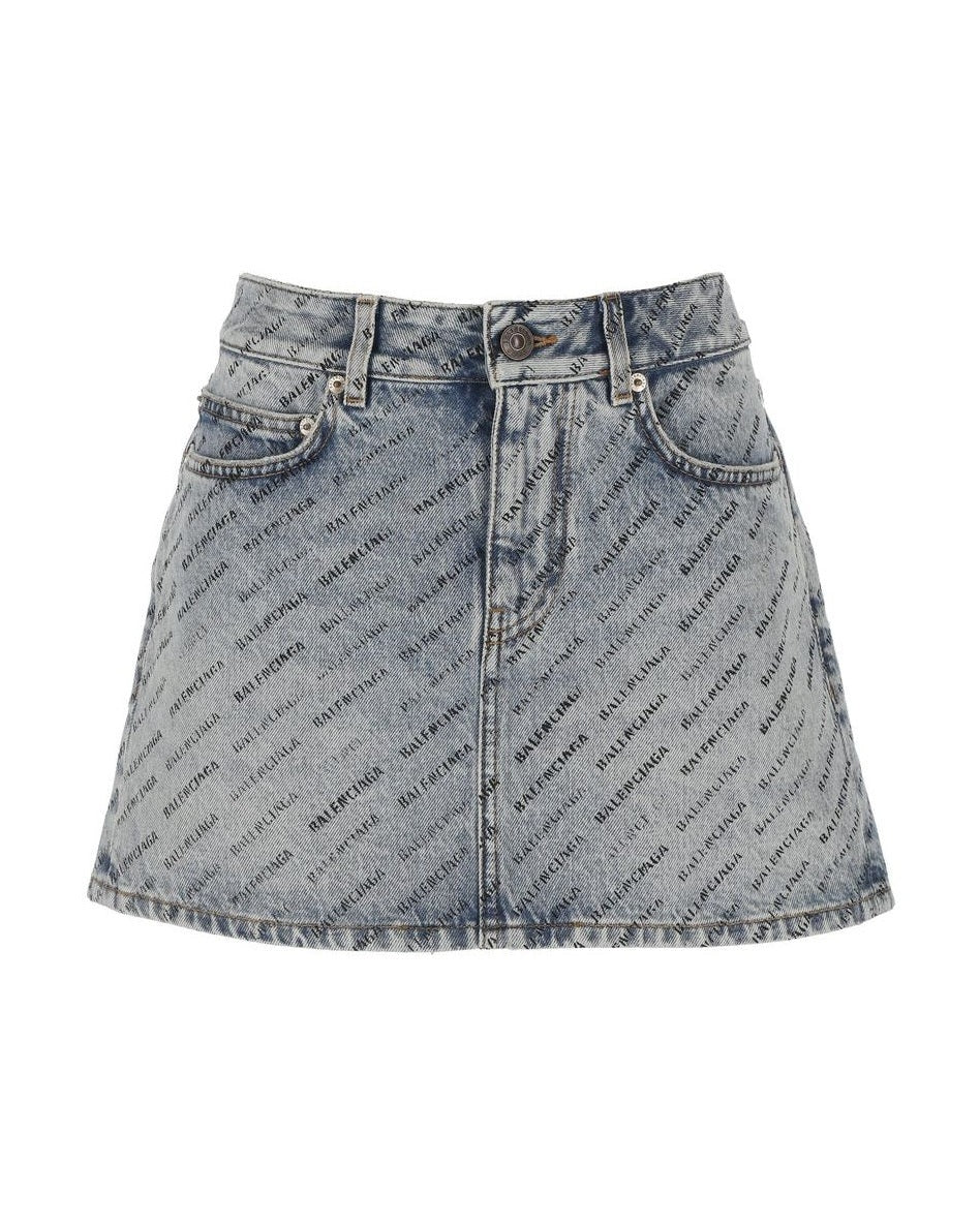 Balenciaga Blue Denim Skirt Glam Steals