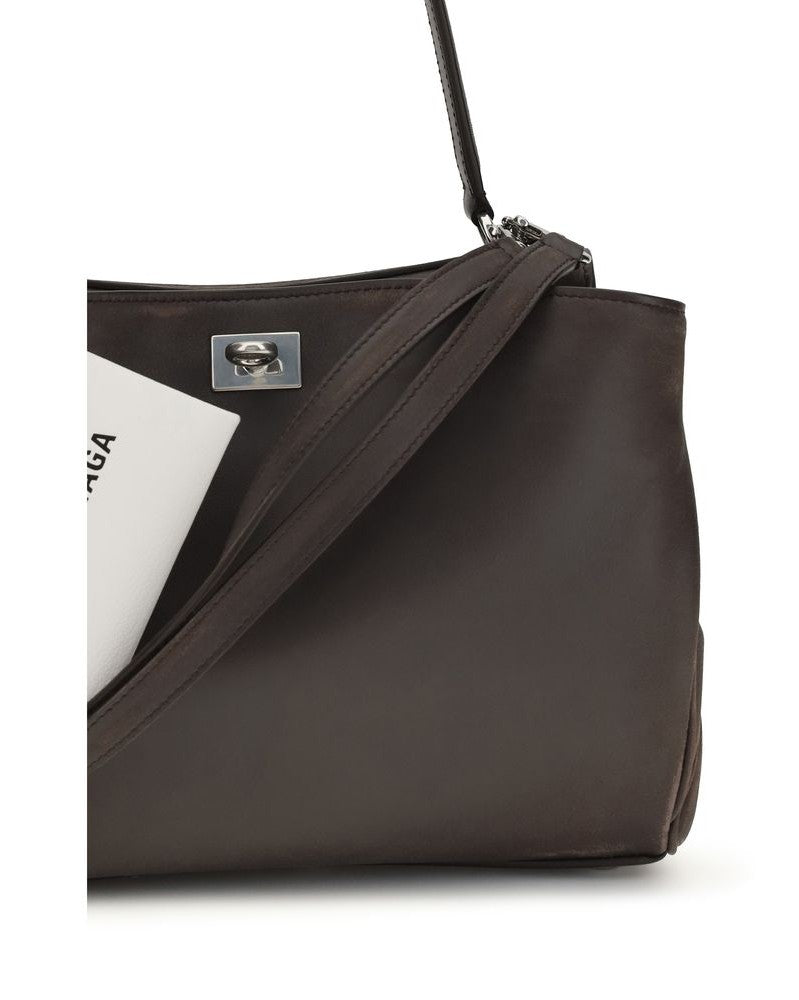 Balenciaga Brown Calf Leather Bos Taurus Shoulder Bag Glam Steals