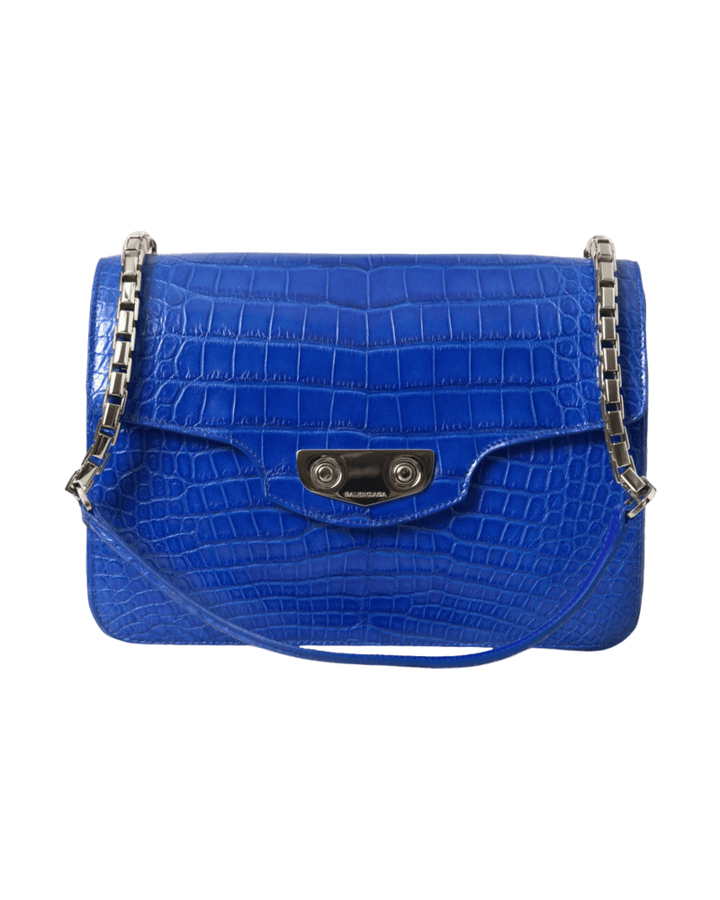 Balenciaga Chic Alligator Skin Chain Shoulder Bag Glam Steals
