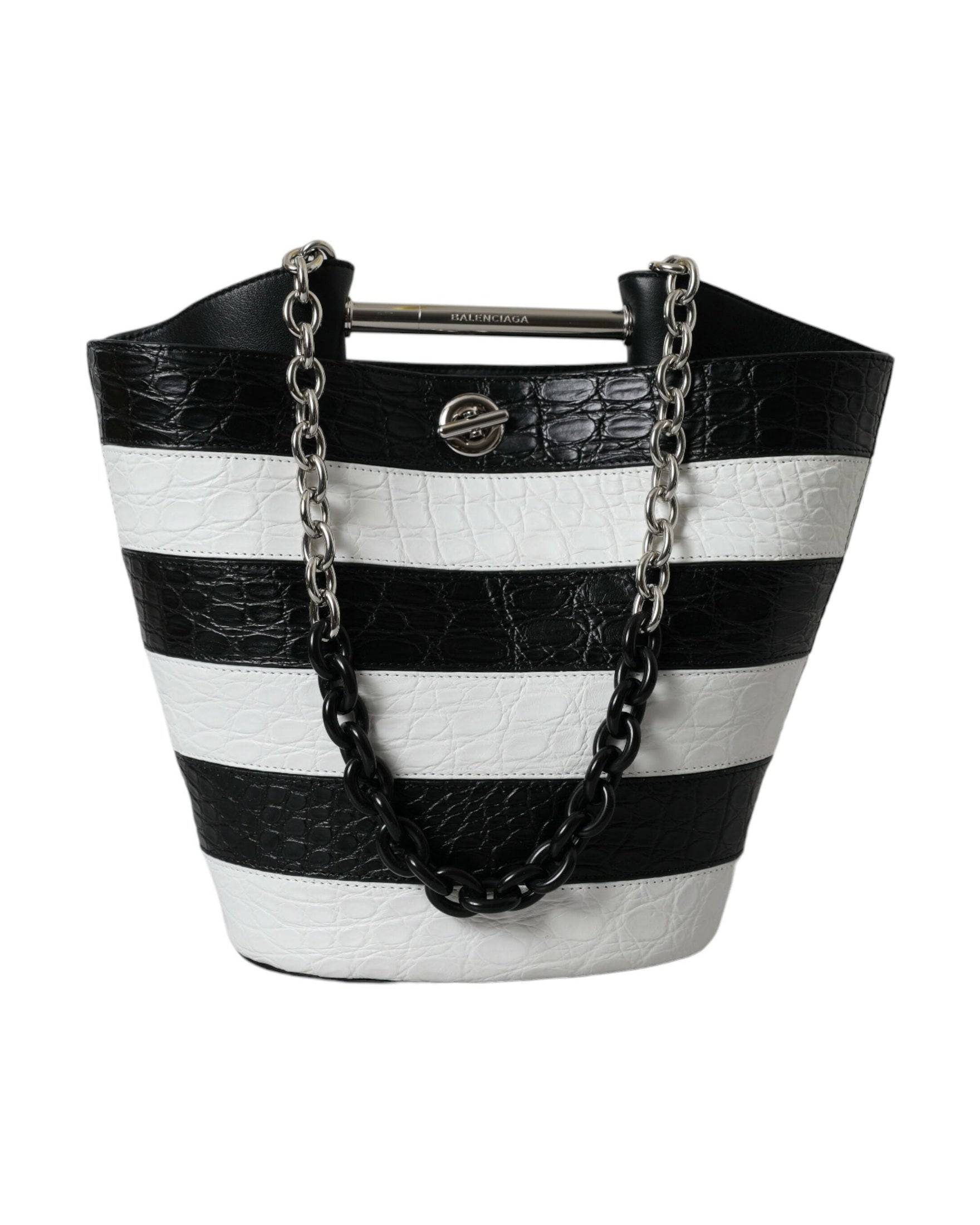 Balenciaga Chic Crocodile Leather Maxi Bucket Bag Glam Steals
