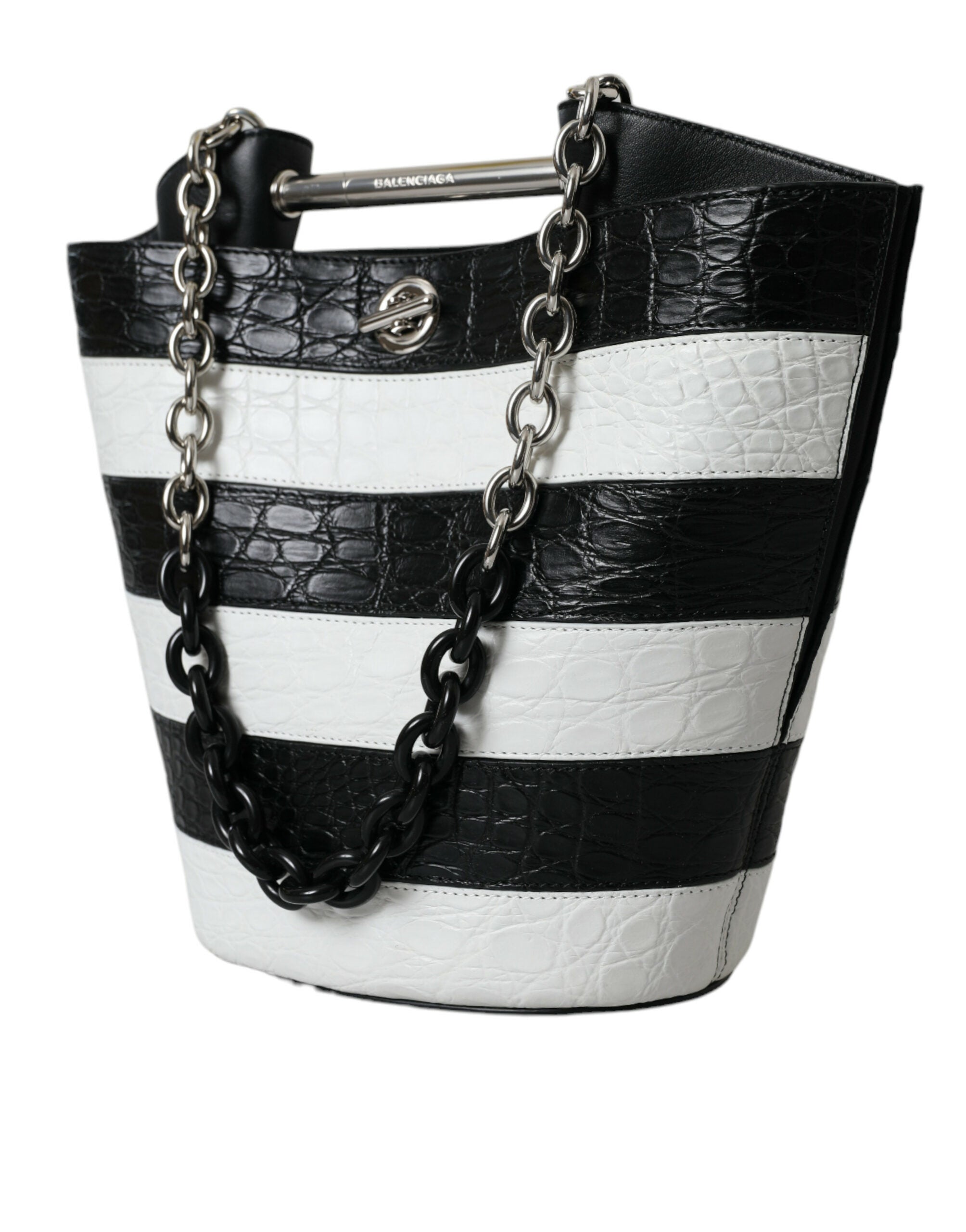 Balenciaga Chic Crocodile Leather Maxi Bucket Bag Glam Steals