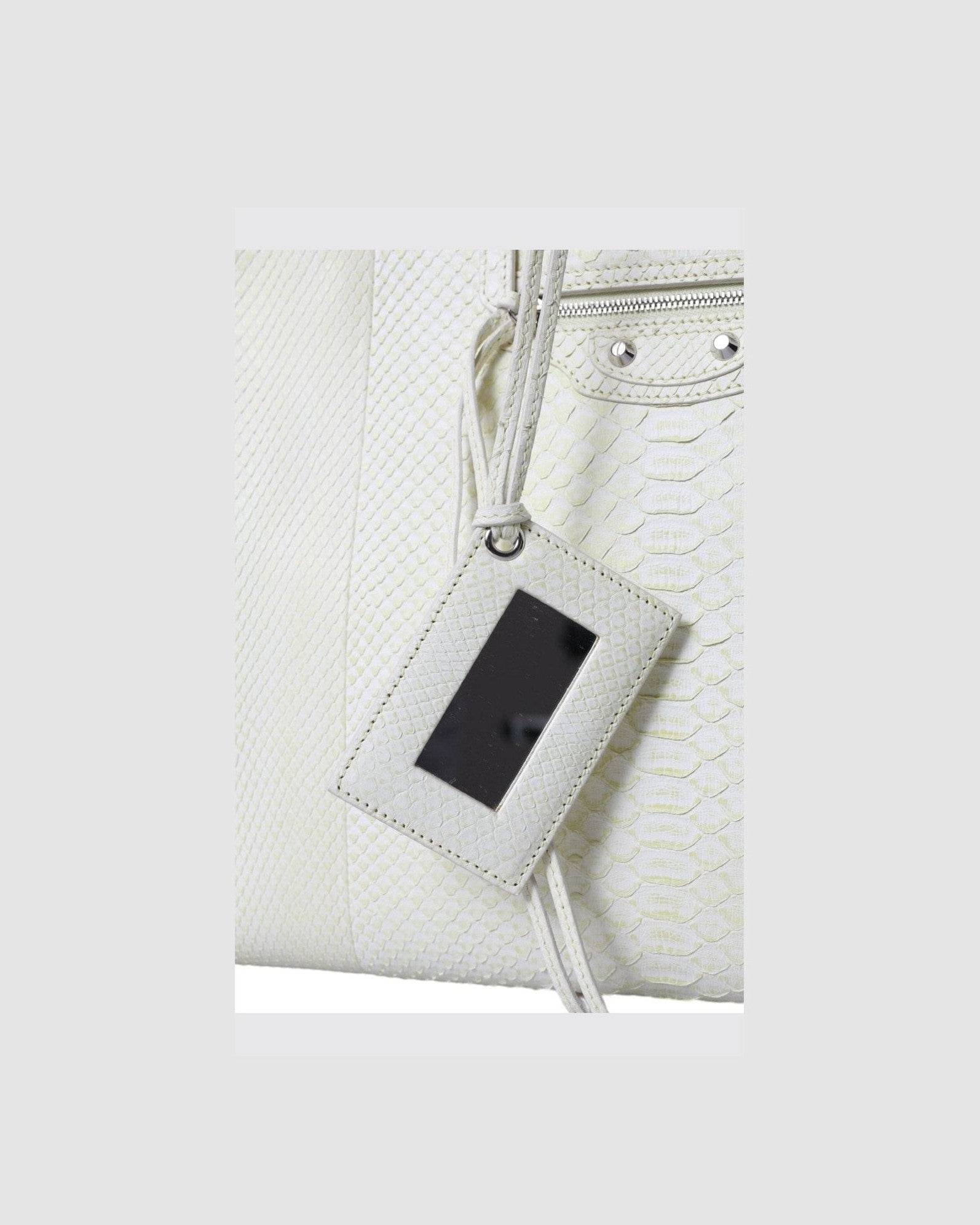 Balenciaga Chic Python Leather White Yellow Tote Glam Steals