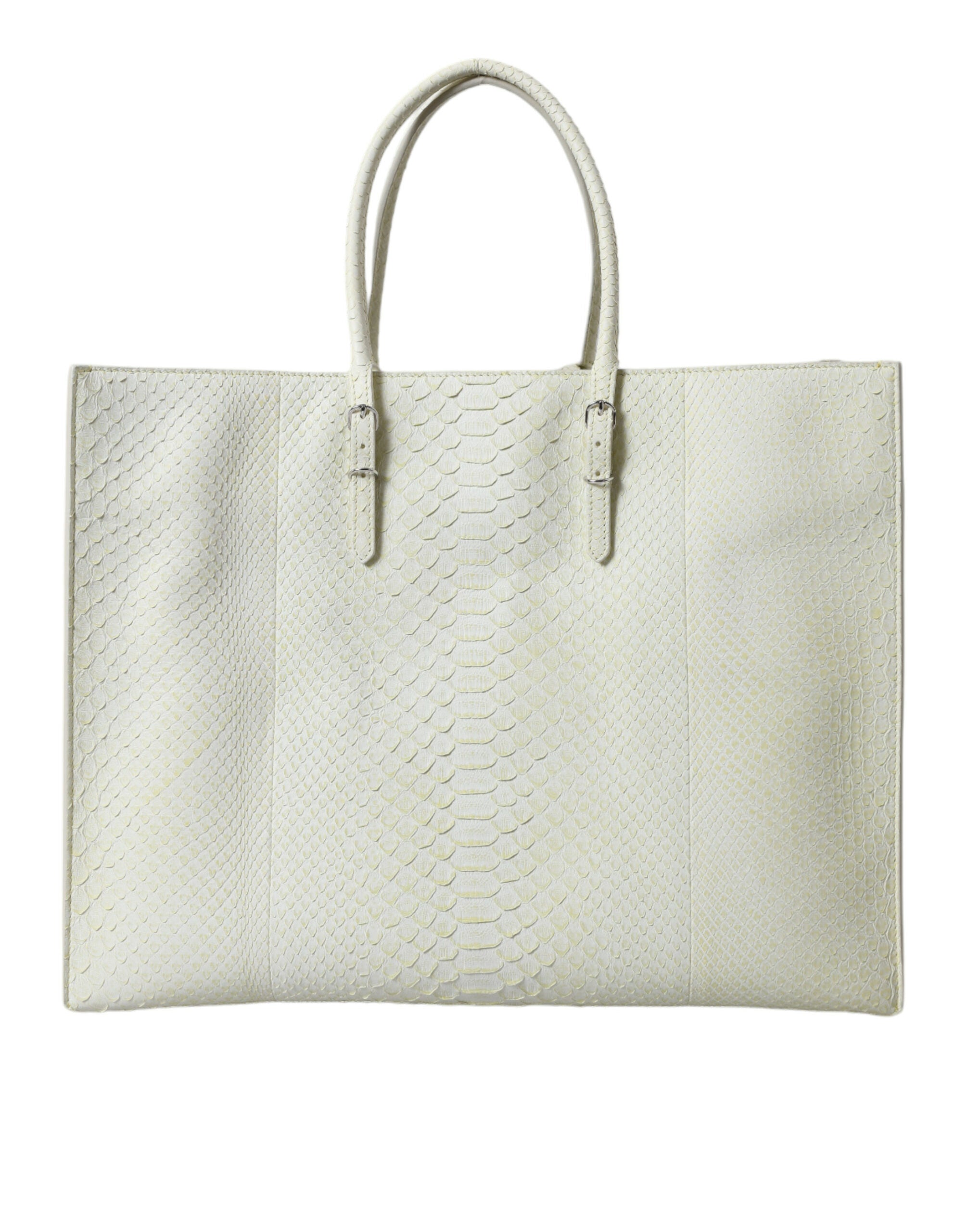 Balenciaga Chic Python Leather White Yellow Tote Glam Steals