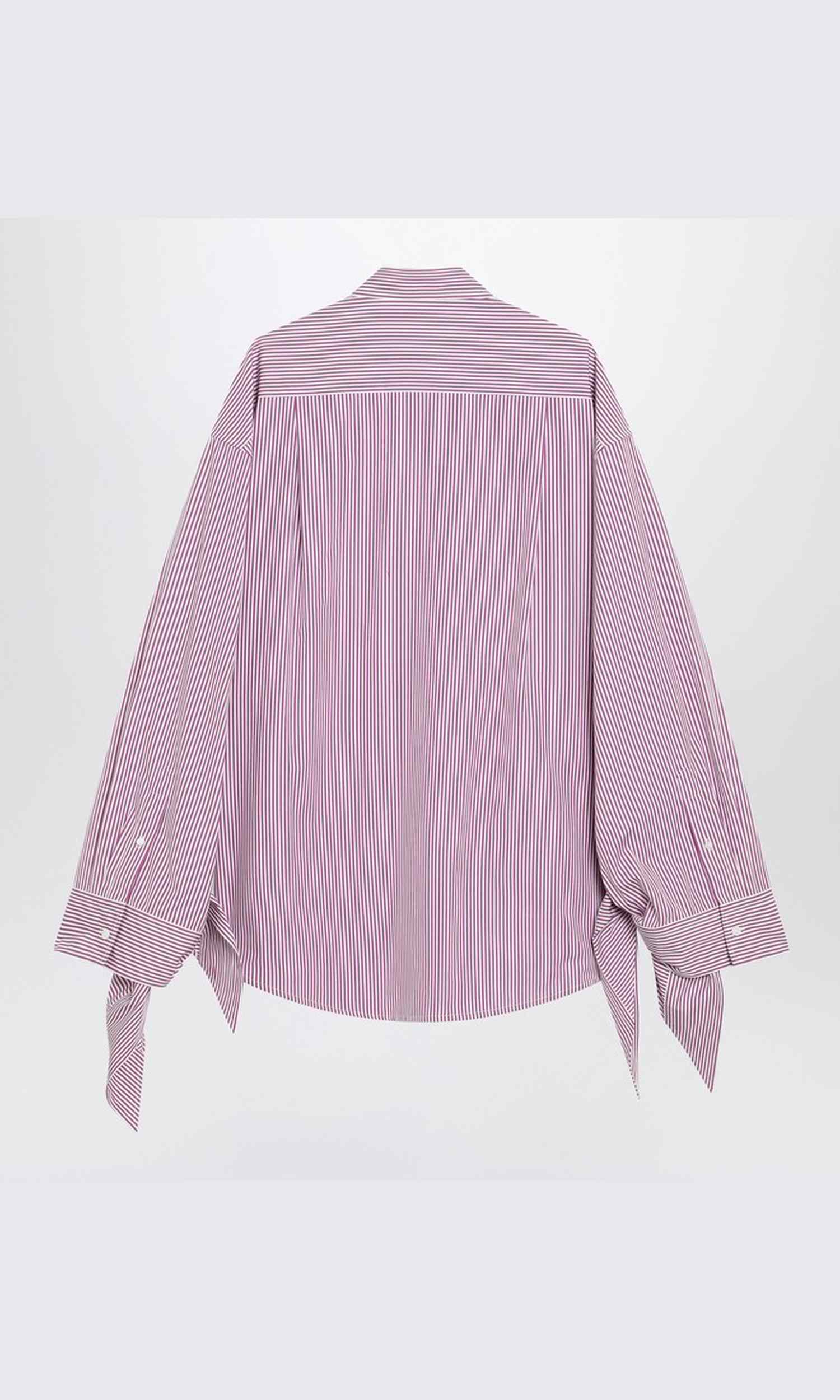 Balenciaga Cotton White/plum Striped Shirt Glam Steals