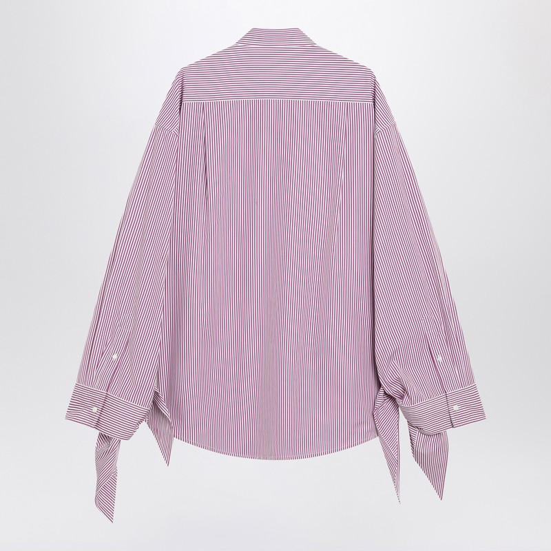 Balenciaga Cotton White/plum Striped Shirt Glam Steals