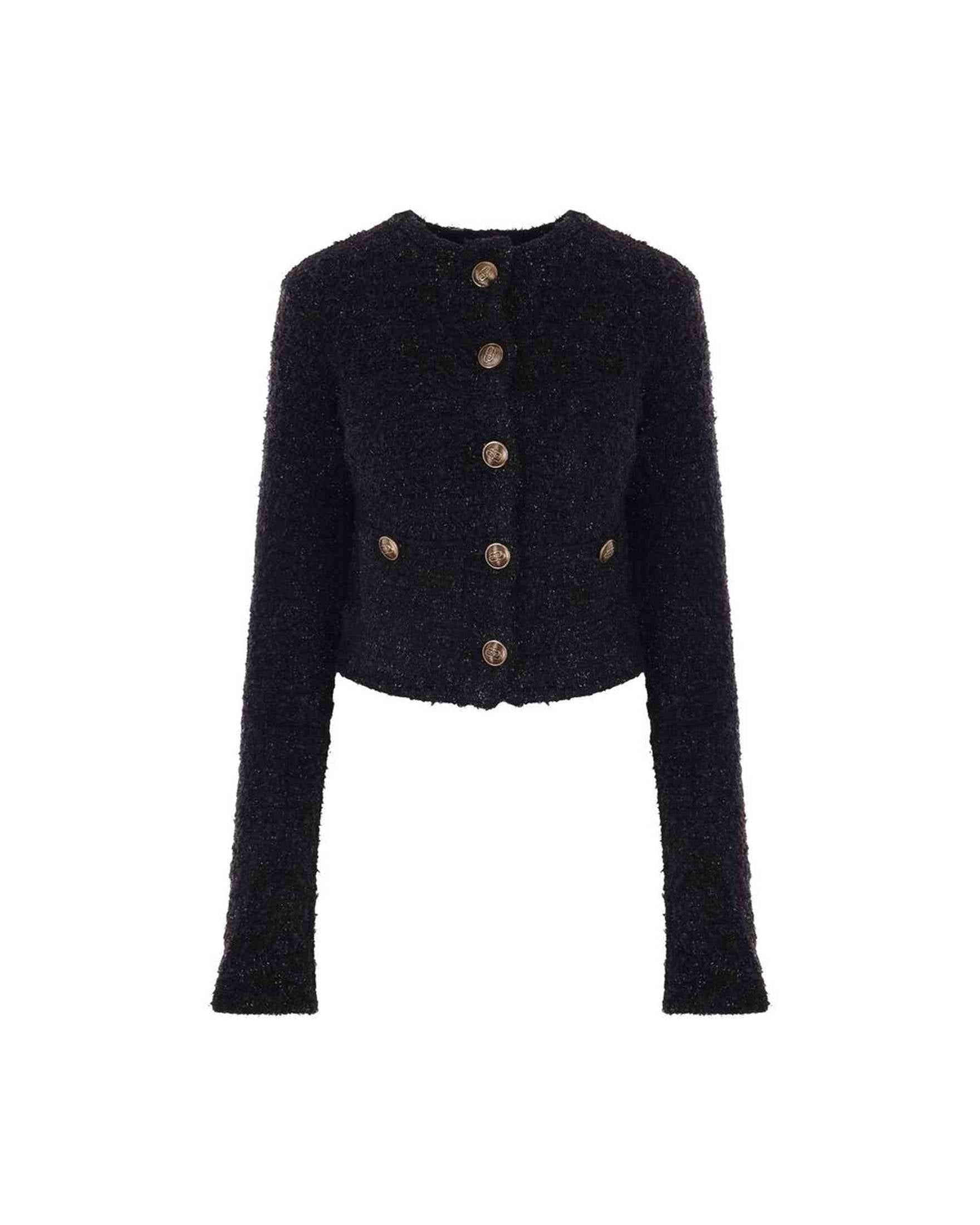 Balenciaga Crop Bouclé Cardigan Glam Steals