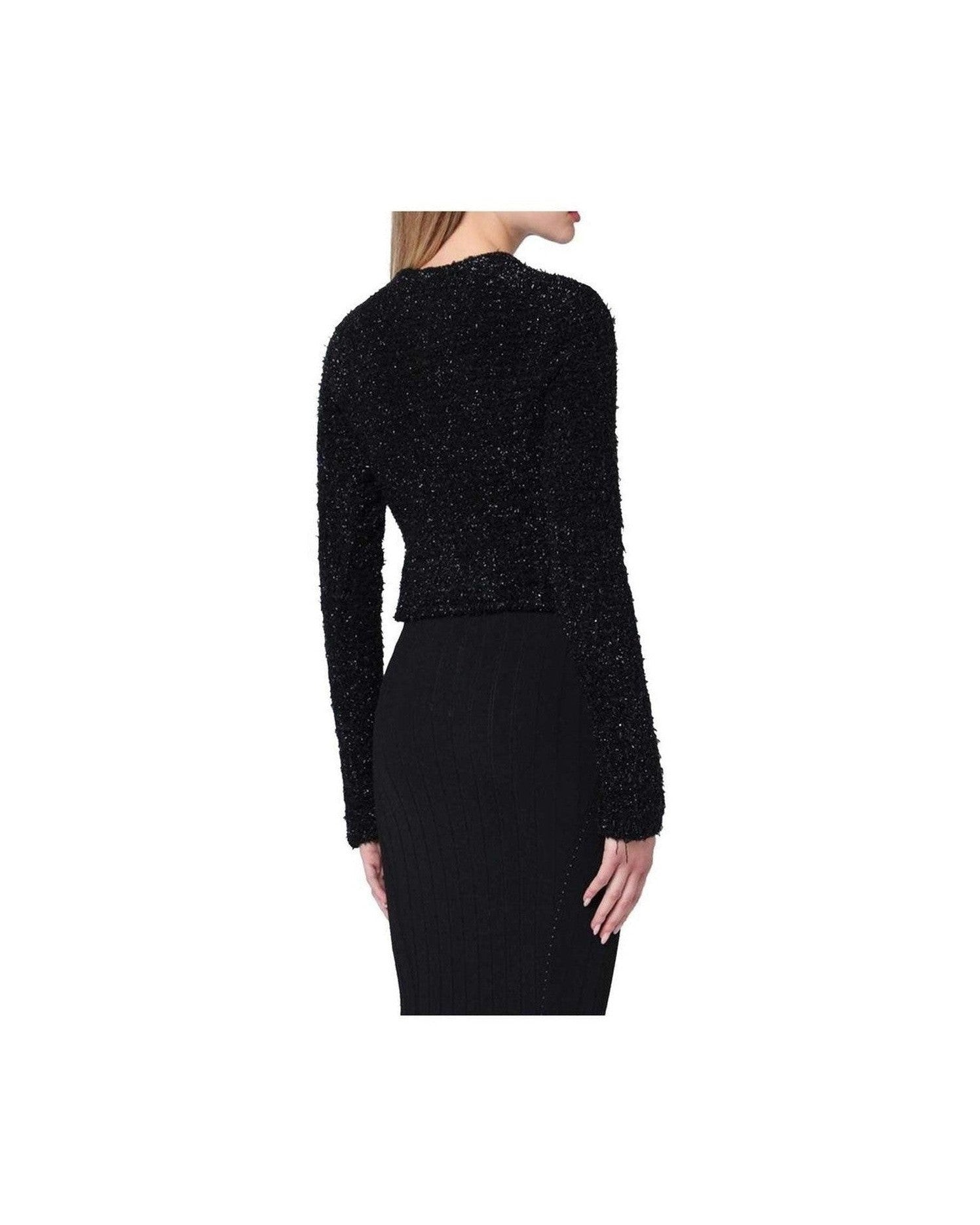 Balenciaga Crop Bouclé Cardigan Glam Steals