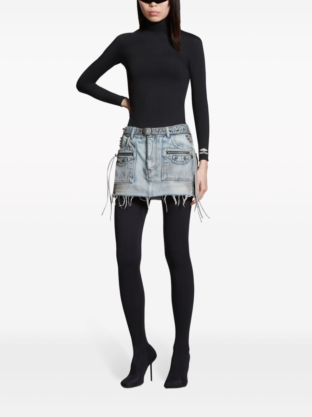 Balenciaga Denim Cagole Miniskirt Glam Steals