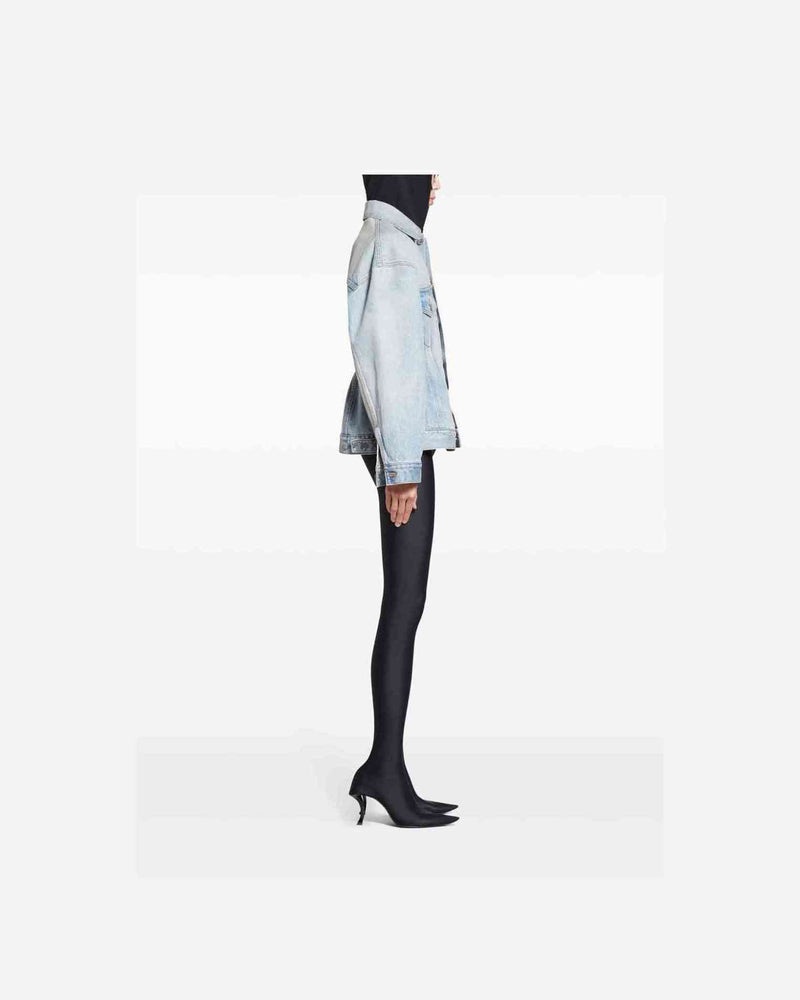 Balenciaga Denim Hourglass Silhouette Jacket Glam Steals