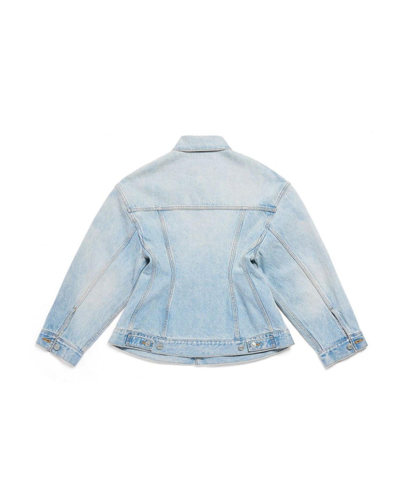 Balenciaga Denim Hourglass Silhouette Jacket Glam Steals