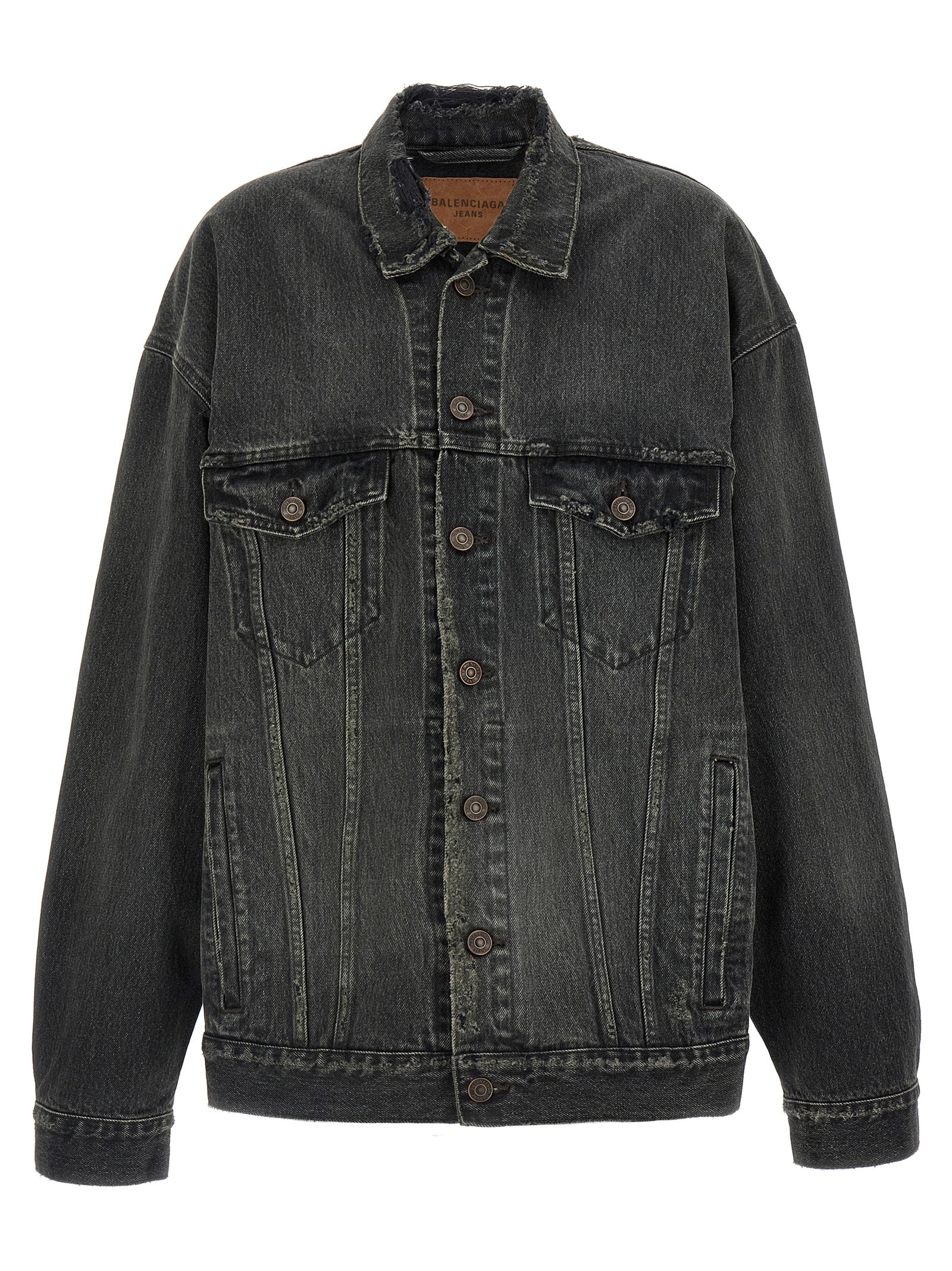 Balenciaga Denim Jacket With Used Effect Glam Steals