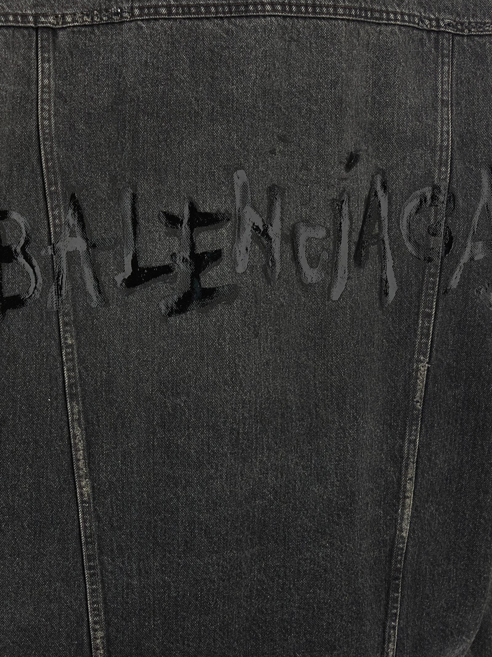 Balenciaga Denim Jacket With Used Effect Glam Steals