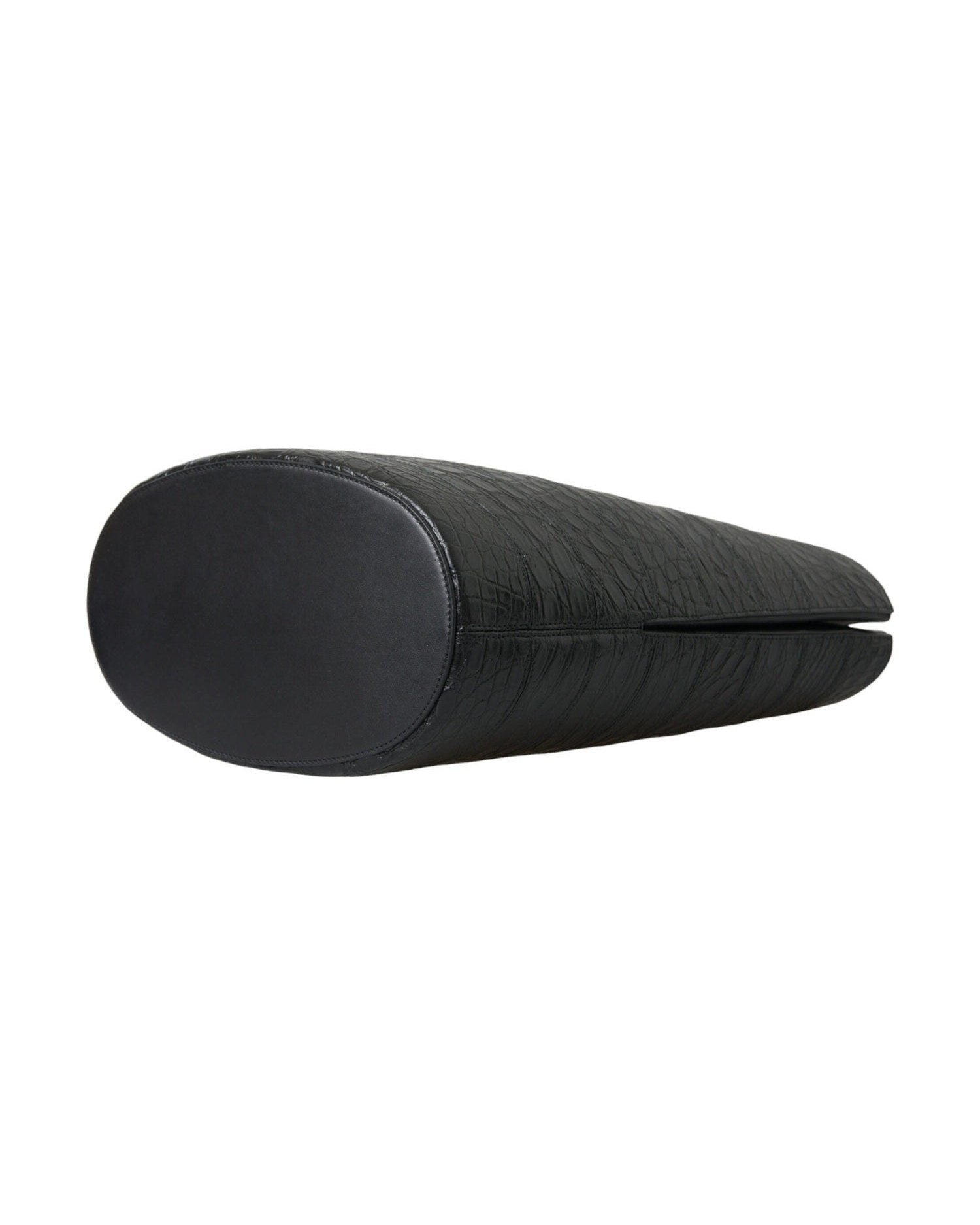 Balenciaga Elegant Crocodile Leather Maxi Bucket Black Bag Glam Steals