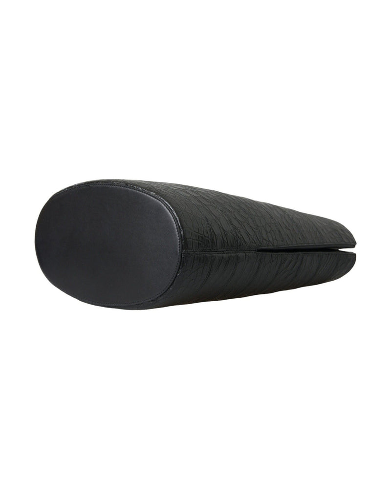 Balenciaga Elegant Crocodile Leather Maxi Bucket Black Bag Glam Steals