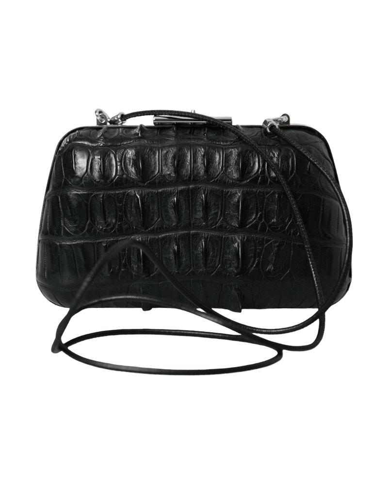 Balenciaga Elegant Crocodile Leather Evening Clutch Glam Steals