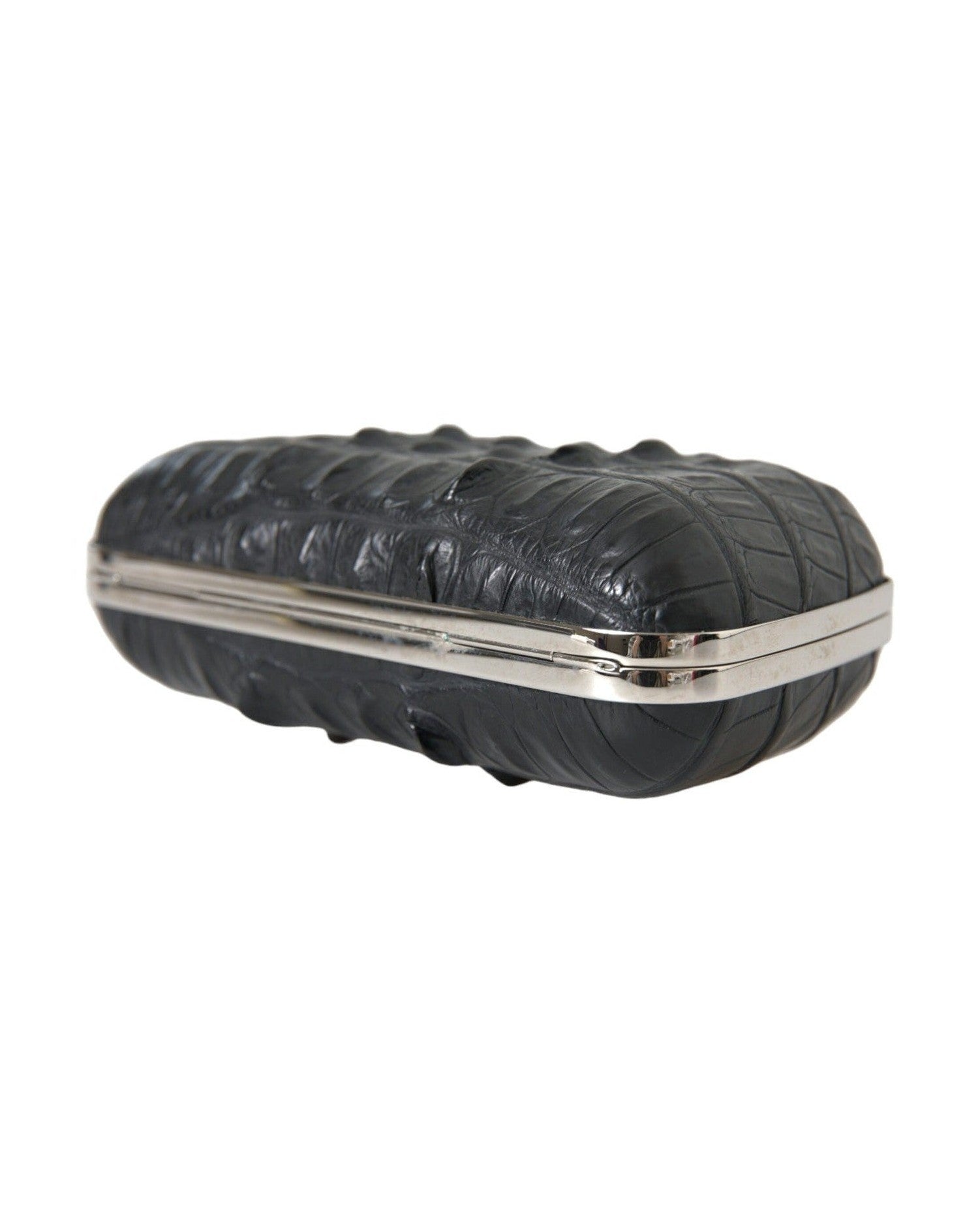 Balenciaga Elegant Crocodile Leather Evening Clutch Glam Steals