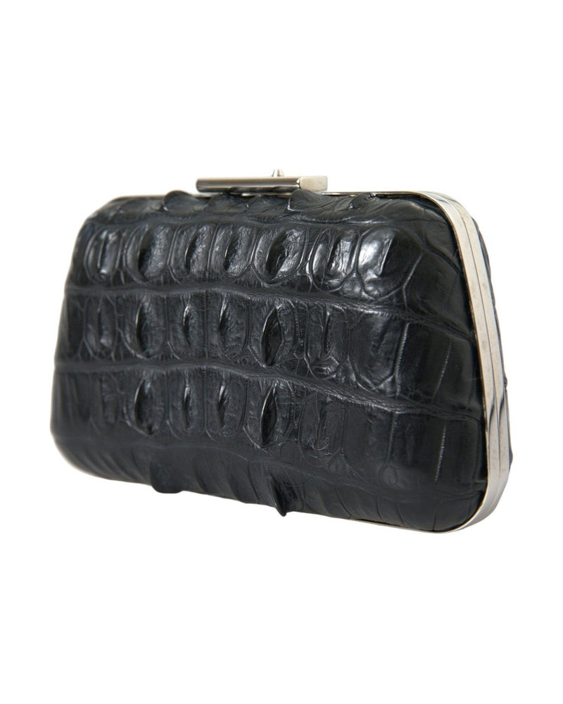 Balenciaga Elegant Crocodile Leather Evening Clutch Glam Steals